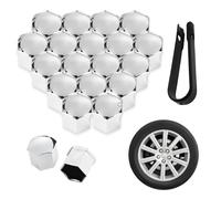 BFRDGE 20 Pcs Wheel Nut Caps Bolt Covers, for Hyundai I10 I20 I30 I40 IX20 IX35 Tucson Kona EV Hexagonal Wheel Bolt Covers with Removal Tool,B-21MM
