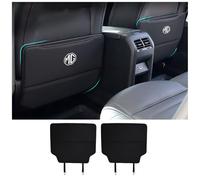 BFRDGE 2pcs Car Seat Back Anti Kick Mat for MG HS 2019-2024, PU Leather Seat Pad Rear Cover Protector Car Anti-dirty Pad Protect Cushion,A/Black