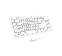 BFRIENDit Wired USB Keyboard , Comfortable Quiet Chocolate Keys , Durable Ultra-Slim Wired Computer Keyboard For PC , Windows 10 / 8 / 7 / Vista , KB1430 - White
