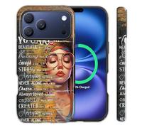 BFRKXOCK Case for iPhone 17 Pro 6.3", Shockproof 2-in-1 Double Protective Cover, Exquisite Design Anti Scratch Stylish for iPhone 17 Pro 2025, African American Girl Quotes Inspirational