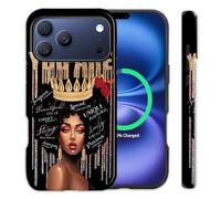 BFRKXOCK Case for iPhone 17 Pro Max 6.9", Shockproof 2-in-1 Double Protective Cover,Exquisite Design Anti Scratch Stylish for 17 Pro Max 2025,African American Afro Women Girl Inspirational Quotes