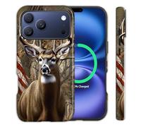 BFRKXOCK for iPhone 17 Pro Max Case 6.9", Shockproof 2-in-1 Double Protective Cover, Exquisite Design Anti Scratch Stylish for 17 Pro Max 2025, Camouflage Deer American Flag