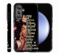 BFRKXOCK for Samsung Galaxy A17-5G Case, Shockproof 2-in-1 Double Protective Cover, Exquisite Design Anti Scratch Stylish for Samsung A17 5G, African American Women Queen Inspirational Quotes