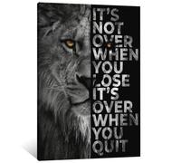 BFSA Lion Animal Canvas Wall Art Lion Inspirational Poster Wall Art Black & White Lion Abstract Artwork Lion Portrait Print Painting Home Office Wall Decor (inspirational lion,16x24inch(40x60cm))