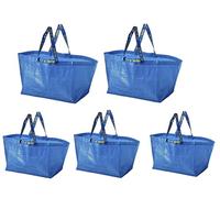 BFSEALS Carrier Storage Bag Frakta, 5 pcs. Set, Elegant Blue color, Shopping and transportation Bag. Large size 21 ¾x14 ½x13 ¾ /19 gallon heavy-duty carrying handles durability, and convenience!,