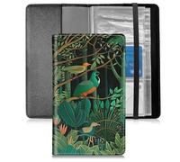 BFSEROBJ Business Card Organizer for Men and Women,Credit Card Holder With Elastic Band Closure Design Portable Business Card Holder with 240 Card Slots for Managing Your Different Cards, Forest Bird