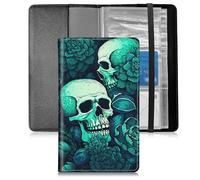BFSEROBJ Business Card Organizer for Men and Women,Credit Card Holder With Elastic Band Closure Design Portable Business Card Holder with 240 Card Slots for Managing Your Different Cards, Green Flower
