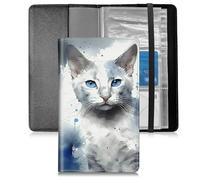 BFSEROBJ Business Card Organizer for Men and Women,Credit Card Holder With Elastic Band Closure Design Portable Business Card Holder with 240 Card Slots for Managing Your Different Cards, Watercolor