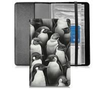 BFSEROBJ Business Card Organizer for Men and Women,Credit Card Holder With Elastic Band Closure Design Portable Business Card Holder with 240 Card Slots for Managing Your Different Cards, Cute Penguin