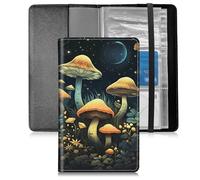 BFSEROBJ Business Card Organizer for Men and Women,Credit Card Holder With Elastic Band Closure Design Portable Business Card Holder with 240 Card Slots for Managing Your Different Cards, Mushroom and