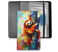 BFSEROBJ Business Card Organizer for Men and Women,Credit Card Holder With Elastic Band Closure Design Portable Business Card Holder with 240 Card Slots for Managing Your Different Cards, Watercolor