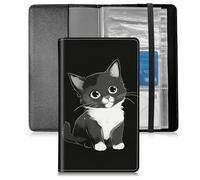 BFSEROBJ Business Card Organizer for Men and Women,Credit Card Holder With Elastic Band Closure Design Portable Business Card Holder with 240 Card Slots for Managing Your Different Cards, Black Cute