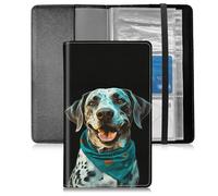BFSEROBJ Business Card Organizer for Men and Women,Credit Card Holder With Elastic Band Closure Design Portable Business Card Holder with 240 Card Slots for Managing Your Different Cards, Black Dog