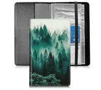 BFSEROBJ Business Card Organizer for Men and Women,Credit Card Holder With Elastic Band Closure Design Portable Business Card Holder with 240 Card Slots for Managing Your Different Cards, Green Forest