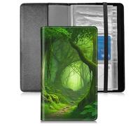 BFSEROBJ Business Card Organizer for Men and Women,Credit Card Holder With Elastic Band Closure Design Portable Business Card Holder with 240 Card Slots for Managing Your Different Cards, Forest Green