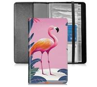 BFSEROBJ Business Card Organizer for Men and Women,Credit Card Holder With Elastic Band Closure Design Portable Business Card Holder with 240 Card Slots for Managing Your Different Cards, Cute Pink