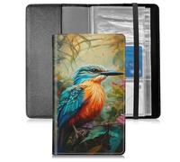 BFSEROBJ Business Card Organizer for Men and Women,Credit Card Holder With Elastic Band Closure Design Portable Business Card Holder with 240 Card Slots for Managing Your Different Cards, Flowers and