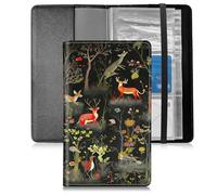 BFSEROBJ Business Card Organizer for Men and Women,Credit Card Holder With Elastic Band Closure Design Portable Business Card Holder with 240 Card Slots for Managing Your Different Cards, Deer and