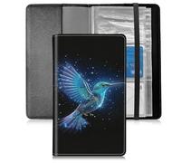 BFSEROBJ Business Card Organizer for Men and Women,Credit Card Holder With Elastic Band Closure Design Portable Business Card Holder with 240 Card Slots for Managing Your Different Cards, Blue Galaxy