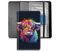 BFSEROBJ Business Card Organizer for Men and Women,Credit Card Holder With Elastic Band Closure Design Portable Business Card Holder with 240 Card Slots for Managing Your Different Cards, Watercolor