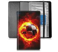 BFSEROBJ Business Card Organizer for Men and Women,Credit Card Holder With Elastic Band Closure Design Portable Business Card Holder with 240 Card Slots for Managing Your Different Cards, a Fire