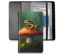 BFSEROBJ Business Card Organizer for Men and Women,Credit Card Holder With Elastic Band Closure Design Portable Business Card Holder with 240 Card Slots for Managing Your Different Cards, Frog