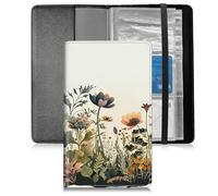 BFSEROBJ Business Card Organizer for Men and Women,Credit Card Holder With Elastic Band Closure Design Portable Business Card Holder with 240 Card Slots for Managing Your Different Cards, Floral