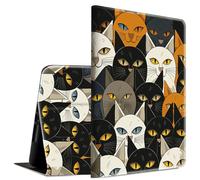 BFSEROBJ Case for Kindle Fire HD 10 Tablet 10.1" 7th/9th Generation 2017/2019 Release Lightweight Smart Case PU Leather Adjustable Stand Protective Cover with Auto Wake/Sleep - Colorful Funny Cats