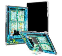 BFSEROBJ Case for Samsung Galaxy Tab S8 Plus 2022/S7 FE 2021/S7 Plus 2020 12.4 inch with Pencil Holder and Hidden Kickstand Clear Transparent Lightweight Protective Case Cover,Black Cat in The Window