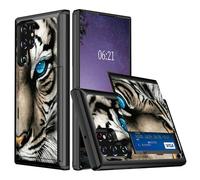 BFSEROBJ for Samsung Galaxy S22 Ultra Case Wallet Cover with Card Holder Men Women Dual Layer Shock Proof Protective Black Phone Case for Samsung Galaxy S22 Ultra 6.8 inch 2022 - Tiger