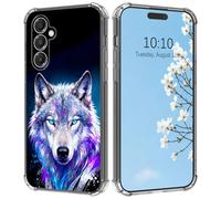BFSEROBJ for Samsung Galaxy S26 Case with Purple Wolf with Blue Eyes Pattern Design Ultra-Thin Clear Soft TPU Silicone Shock Proof Protective Phone Cover Case for Samsung Galaxy S26 6.3 inch 2026