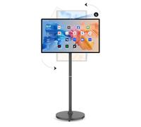 BFSign 32 inch portable tv on wheels,8G +128G,8-core qualcomm cpu rolling tv with 4K camera, 1080p built-in battery(4-6h),android 13 OS, full swivel rotation