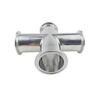 BFSYDLUJ 19/25/32/38/45/51mm Pipe ODx1.5/2"/2.5"/3"/4" Tri Clamp Cross 4 Ways Splitter(19mm x Ferrule 50.5)