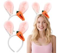 BFSYRR Easter Bunny Ears, Easter Decorations, 2 PCS Bunny Headband for Aldults, Animal Ears Realistic Bunny Ears Headband for Attending Halloweens & Parties Use by Those Aged 15 and Above