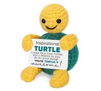 BFSYRR Emotional Support Gift, Positive Turtle Gifts, Funny Positive Crochet Animals with Positive Words, Cute Handmade Crochet Turtle Motivational Gifts for Women, for 14+ Years Old
