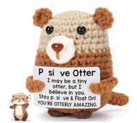 BFSYRR Emotional Support Otter, Emotional Support Gift, Otter Plush, Knitted Toy With Encouraging Card, Crochet Animals, Cute Potato For Family Friends as Birthday Gifts