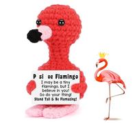 BFSYRR Emotional Support Potato, Emotional Support Gift, Emotional Support Potato With Encouraging Card, Crochet Animals, Knitted Toys, Pocket Hug as Birthday Gifts For Family Friends (Flamingo)