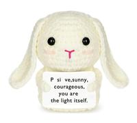 BFSYRR Emotional Support Potato, Emotional Support Gift, Emotional Support Potato With Encouraging Card, Crochet Animals, Knitted Toys, Pocket Hug as Birthday Gifts For Family Friends (Bunny)