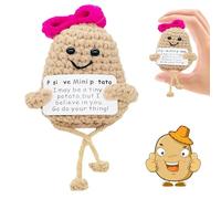 BFSYRR Emotional Support Potato, Emotional Support Gift, Emotional Support Potato With Encouraging Card, Crochet Animals, Knitted Toys, Pocket Hug as Birthday Gifts For Family Friends (Potato)