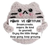 BFSYRR Emotional Support Potato, Emotional Support Gift, Emotional Support Potato With Encouraging Card, Crochet Animals, Knitted Toys, Pocket Hug as Birthday Gifts For Family Friends (Kitten)
