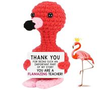 BFSYRR Gift for Teacher, Thank You Gift, Knitted Flamingo Card Emotional Support Potato, Perfect for End of the School Year Teacher's Day Graduation Birthday
