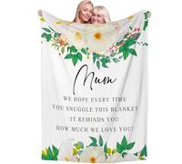 BFSYRR Mothers Day Blanket, 51.18INCH*59.05INCH Soft Fluffy Polyester Blanket, White, 130CM*150CM, Single Layered, All Seasons, Home, Outdoor, Travel