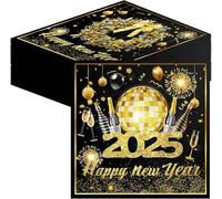 BFSYRR New Year Napkins, 20 Pcs Black and Gold, Paper, Multi-ply, 33 x 33 cm, New Year Party Decorations
