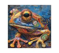 BFTIUTG Abstract Colourful Polka Dot Frog Art Canvas Poster Wall Art Decor Print Picture Paintings for Living Room Bedroom Decoration 20x20inch(50x50cm)