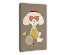BFTIUTG Abstract Fun Dog And Duck Tennis Ball Nursery Decor Print Canvas Poster Wall Art Decor Print Picture Paintings for Living Room Bedroom Decoration 08x12inch(20x30cm)