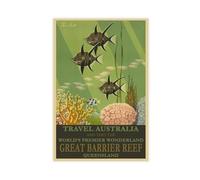 BFTIUTG Australian Travel Poster Fish Canvas Poster Bedroom Decor Landscape Office Room Decor Gift 16x24inch(40x60cm)