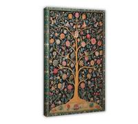 BFTIUTG Bohemian Colourful Tree of Life Folk Art Canvas Poster Bedroom Decor Landscape Office Room Decor Gift 24x36inch(60x90cm)