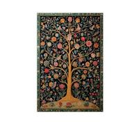 BFTIUTG Bohemian Colourful Tree of Life Folk Art Canvas Poster Wall Art Decor Print Picture Paintings for Living Room Bedroom Decoration 20x30inch(50x75cm)