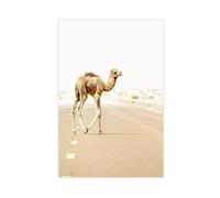 BFTIUTG Bohemian Desert Camel Animal Print 2 Canvas Poster Wall Art Decor Print Picture Paintings for Living Room Bedroom Decoration 12x18inch(30x45cm)