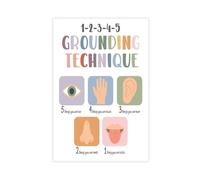 BFTIUTG Children's Mindfulness And Affirmation - Calming Corner Poster 4 Canvas Poster Bedroom Decor Landscape Office Room Decor Gift 08x12inch(20x30cm)